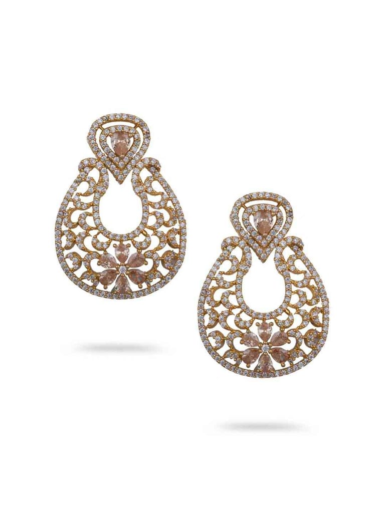 AD / CZ Earrings in Gold finish - CNB2754