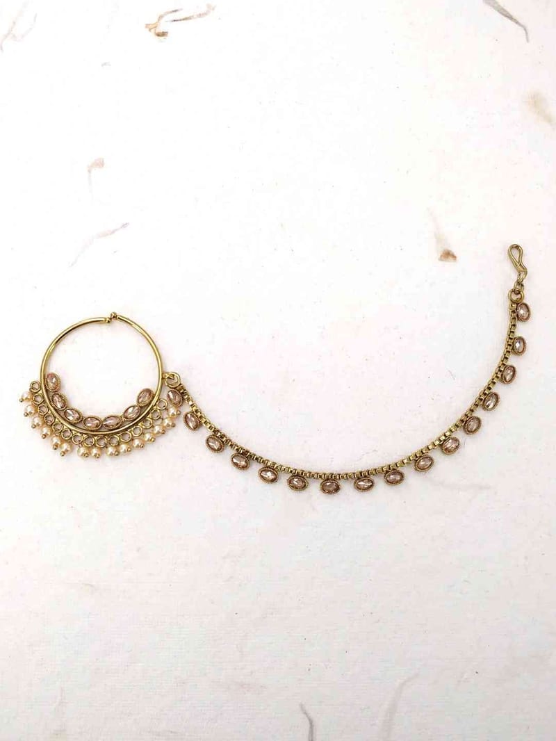 Traditional Nose Ring in Oxidised Gold Finish - CNB2277