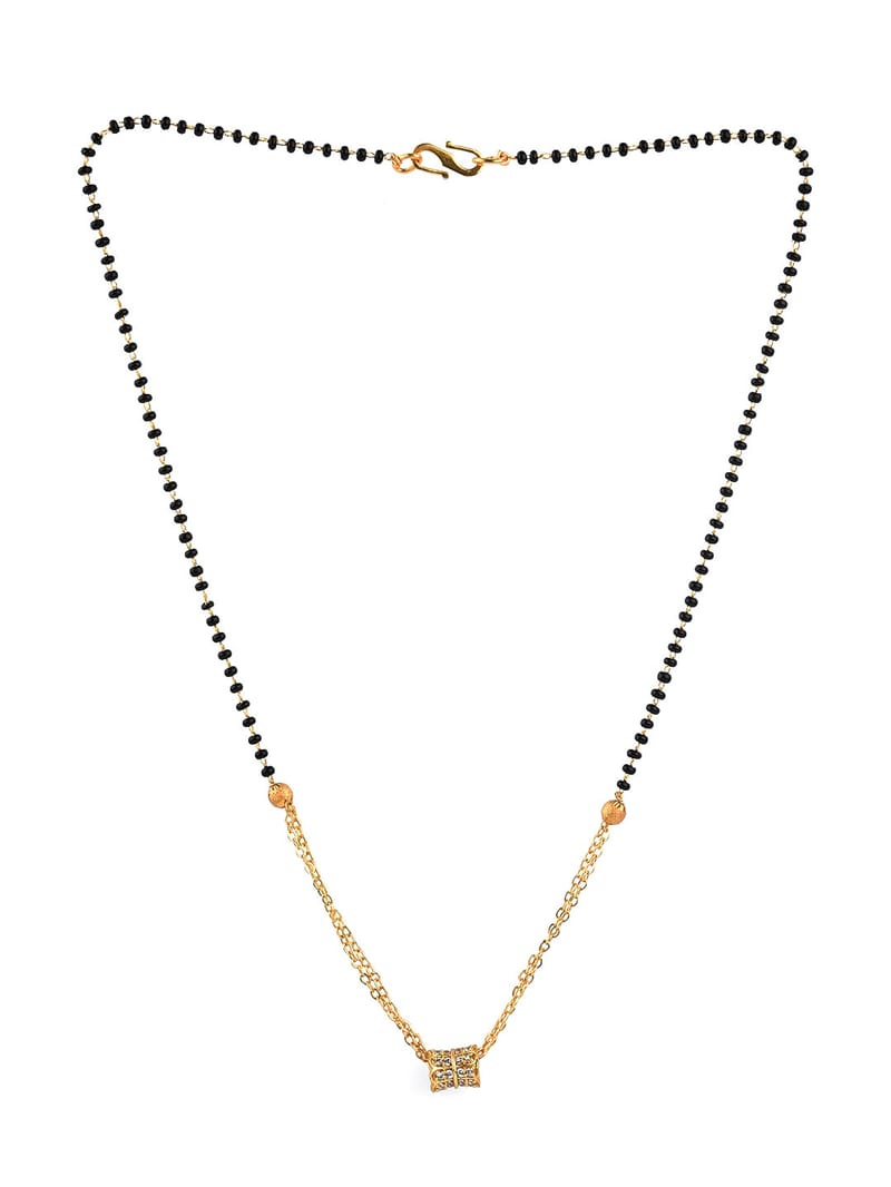 AD / CZ Single Line Mangalsutra in Gold finish - CNB10331