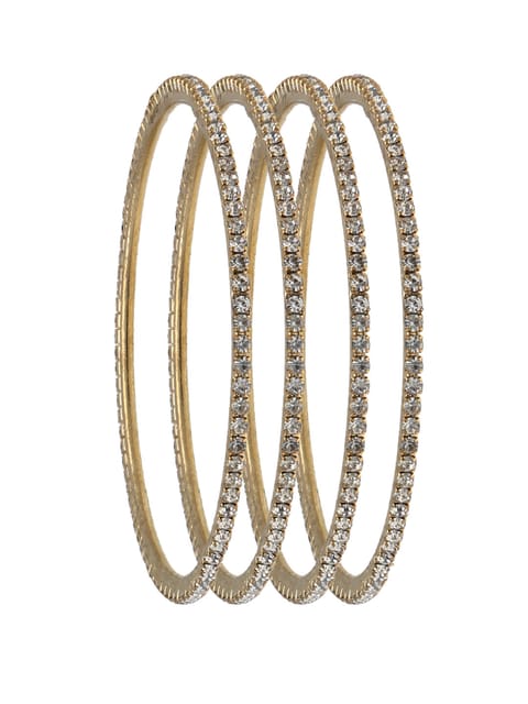 Stone Bangles in Gold finish (6 No) - CNB16232