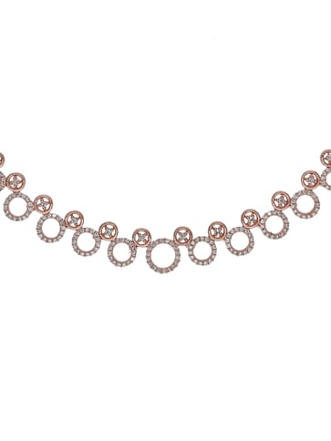 AD / CZ Necklace Set in Rose Gold finish - RRM7002RG