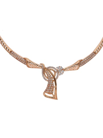 AD / CZ Necklace Set in Rose Gold finish - RRM12011RG