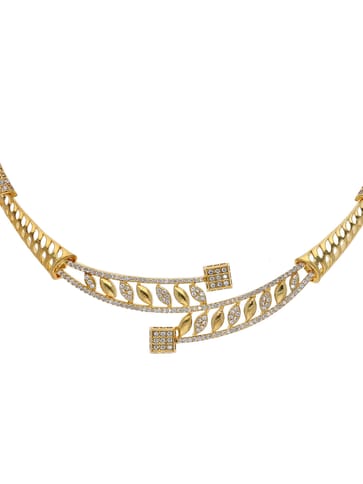 AD / CZ Necklace Set in Gold finish - RRM12009GO