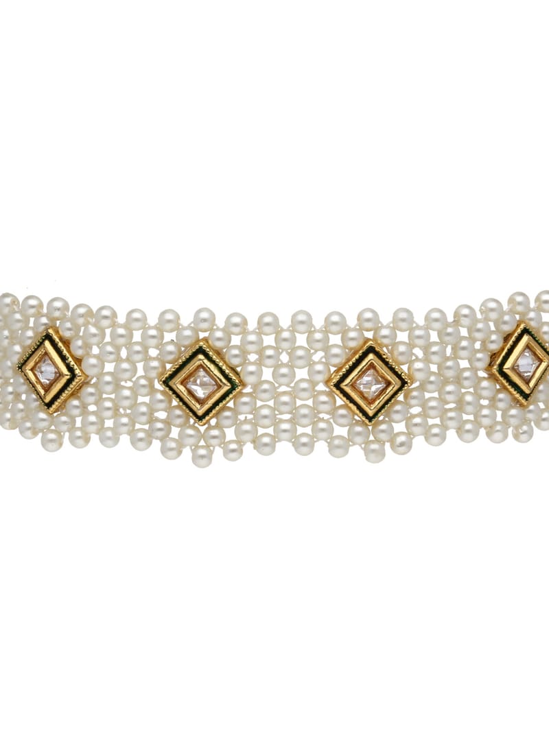 Pearls Choker Necklace Set in Gold finish - LAKC0004