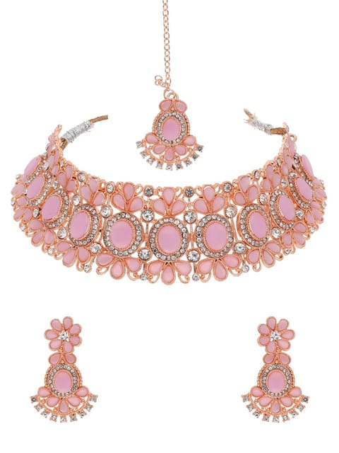 Traditional Necklace Set in Rose Gold finish - AVM825