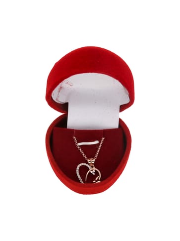 AD / CZ Heart Shape Pendant with Chain - CNB23902