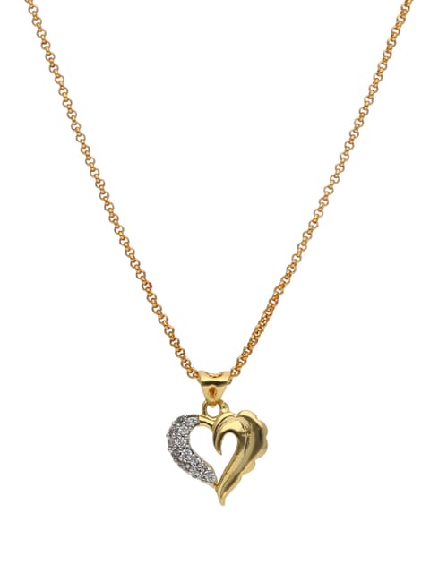 AD / CZ Heart Shape Pendant with Chain - CNB25993