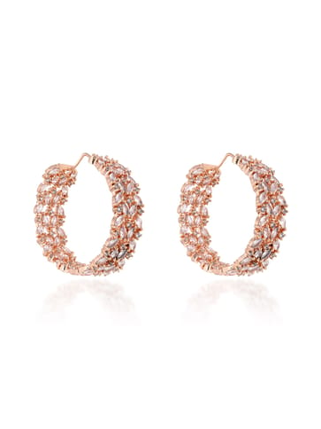 AD / CZ Bali / Hoops in Rose Gold finish - RRM1312