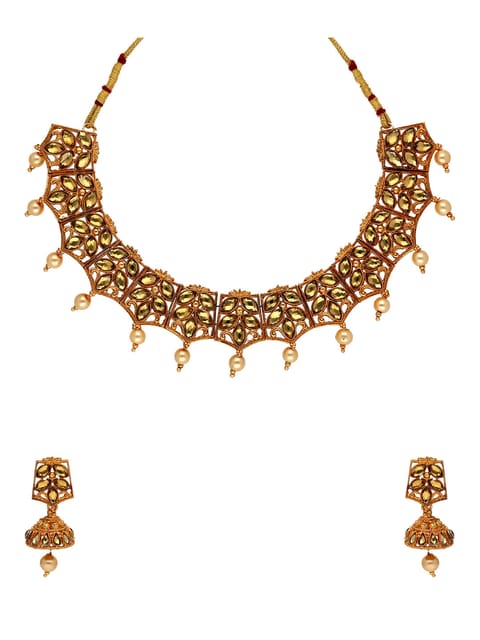 Antique Necklace Set in Gold finish - KOT8702