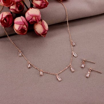 Western Necklace Set in Rose Gold finish - CNB29937