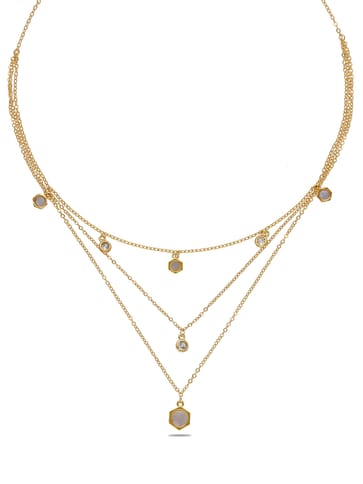 Western Necklace in Gold finish with MOP - CNB29977