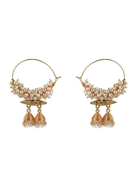 Antique Jhumka Earrings in Gold finish - CNB15461
