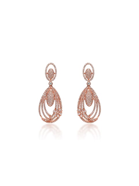 AD / CZ Earrings in Rose Gold finish - RRM5112RG