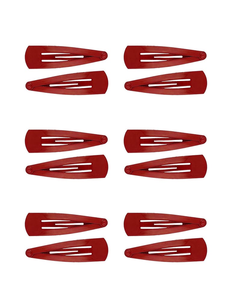Plain Tik Tak Hair Pin in Red color - R4