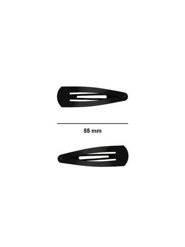 Plain Tik Tak Hair Pin in Glossy Black finish - BS4
