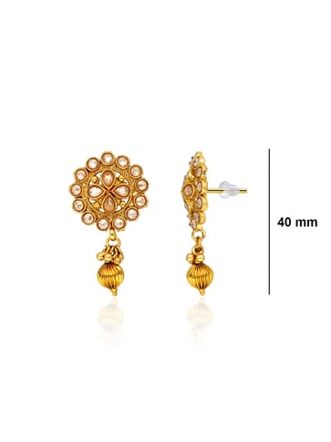 Reverse AD Dangler Earrings in Gold finish - CNB35328