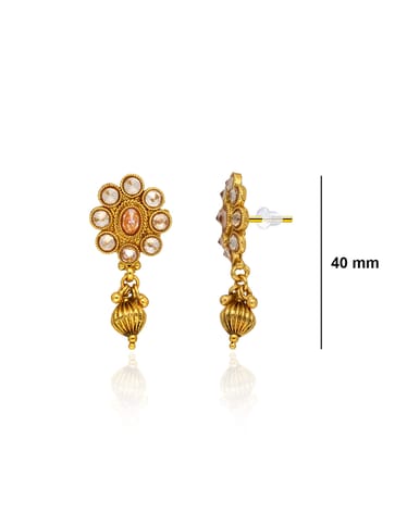 Reverse AD Dangler Earrings in Gold finish - CNB35329