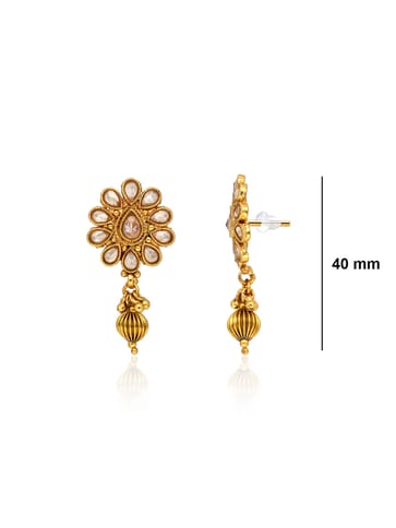 Reverse AD Dangler Earrings in Gold finish - CNB35330