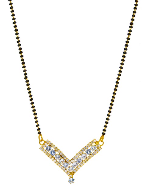 Traditional Single Line Mangalsutra in Gold finish - CNB35060