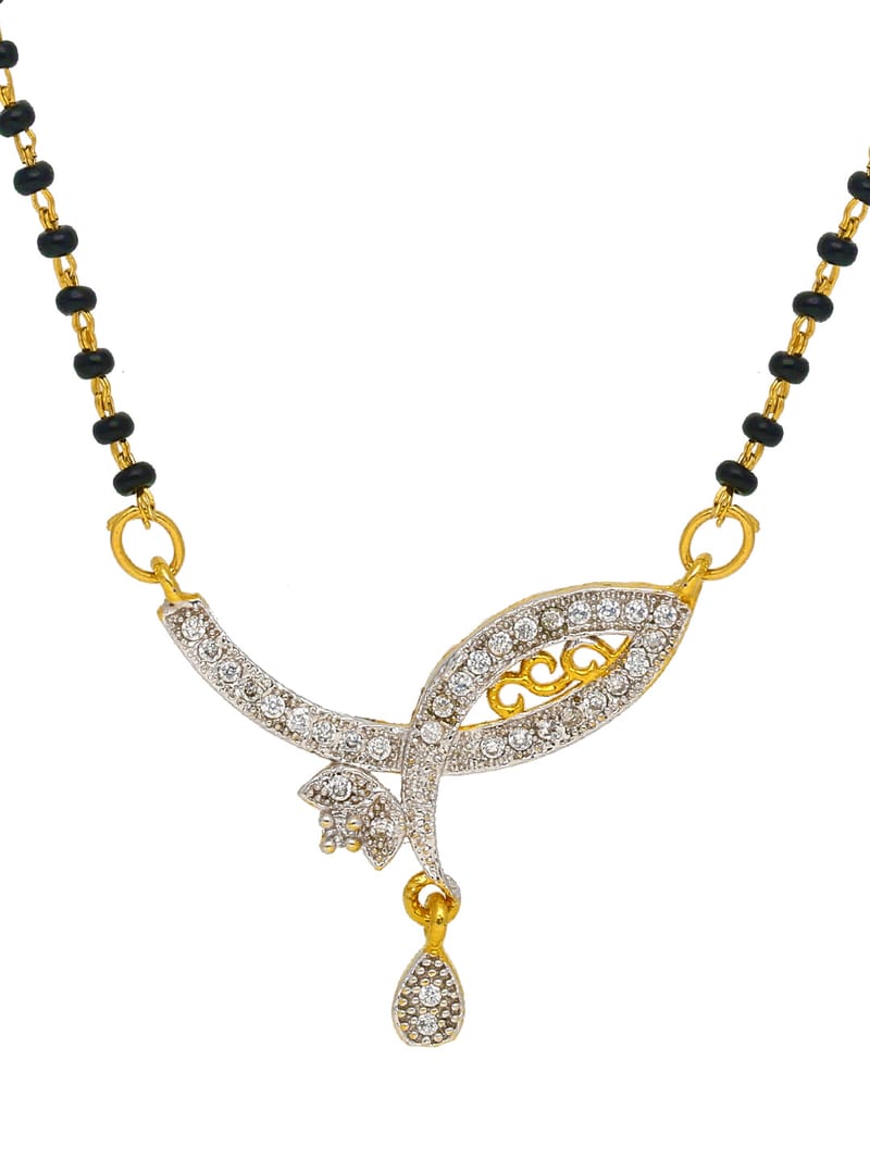 AD / CZ Single Line Mangalsutra in Two Tone finish - CNB35067