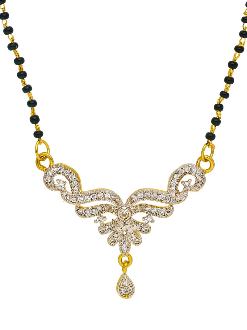 AD / CZ Single Line Mangalsutra in Two Tone finish - CNB35069