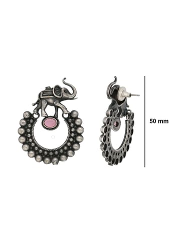 Dangler Earrings in Oxidised Silver finish - CNB39324