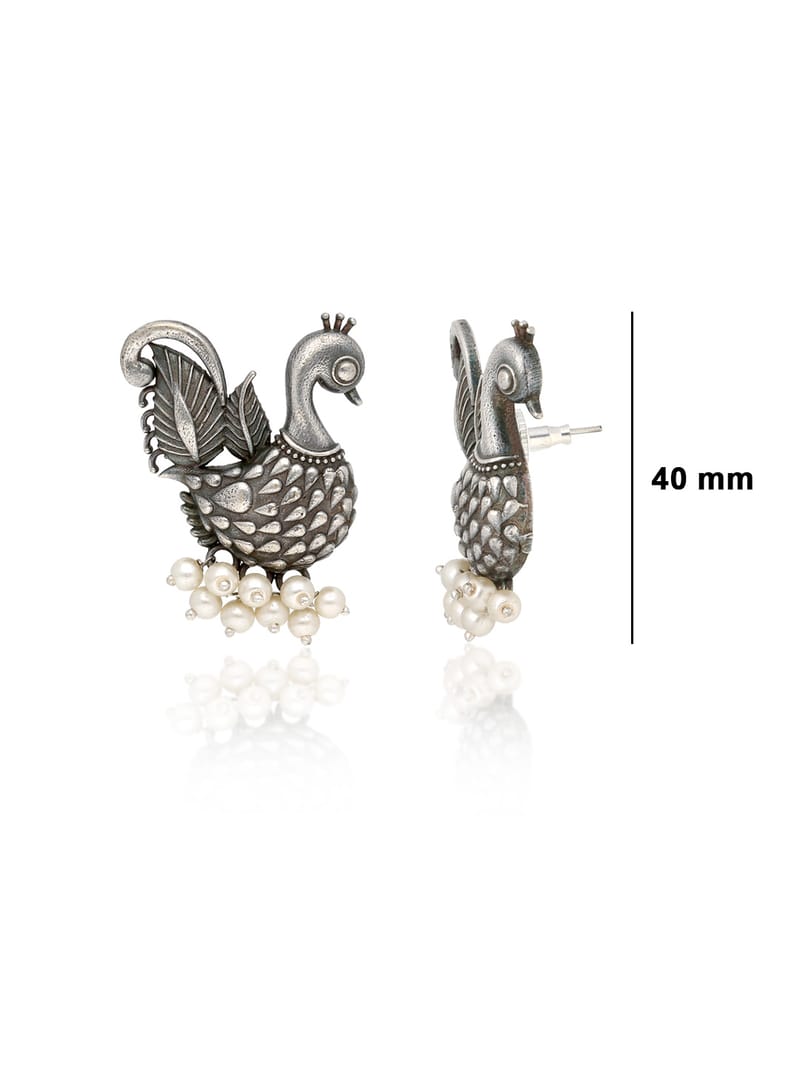 Dangler Earrings in Oxidised Silver finish - CNB39440