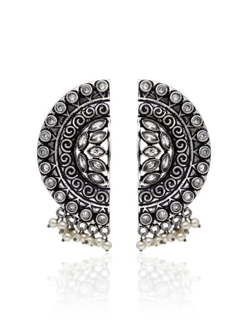 Oxidised Dangler Earrings in White color - CNB31475