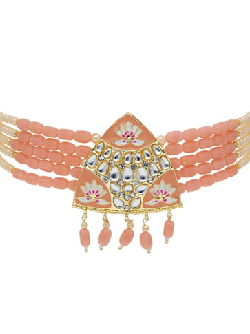 Kundan Choker Necklace Set in Gold finish - PRT2627PE