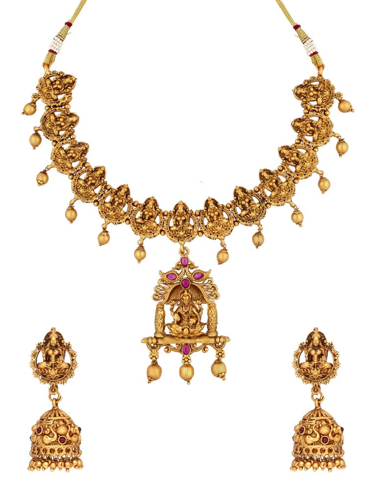 Temple Necklace Set in Gold finish - RNK132