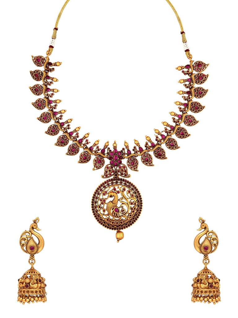 Antique Necklace Set in Gold finish - RNK135