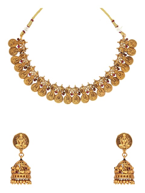 Temple Necklace Set in Gold finish - RNK136