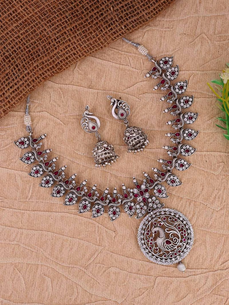 Necklace Set in Oxidised Silver finish - RNK95