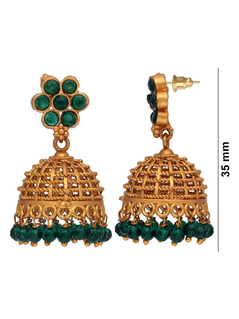 Antique Jhumka Earrings in Rajwadi finish - CNB31126