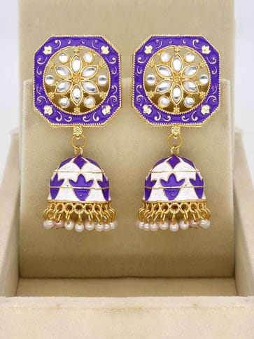 Meenakari Jhumka Earrings in Gold finish - PSR5