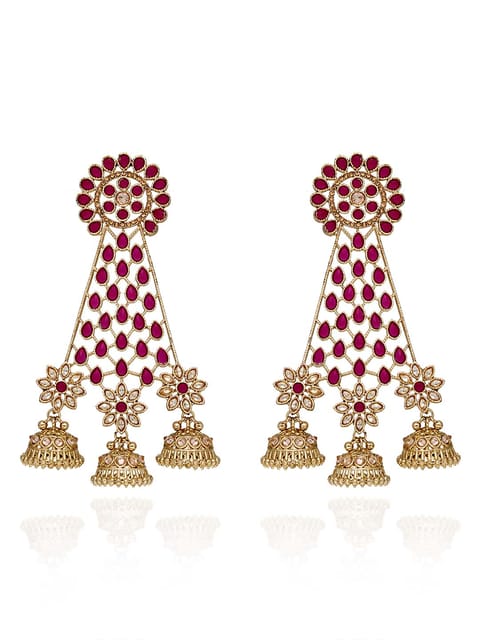 Reverse AD Jhumka Earrings in Oxidised Gold finish - CNB709