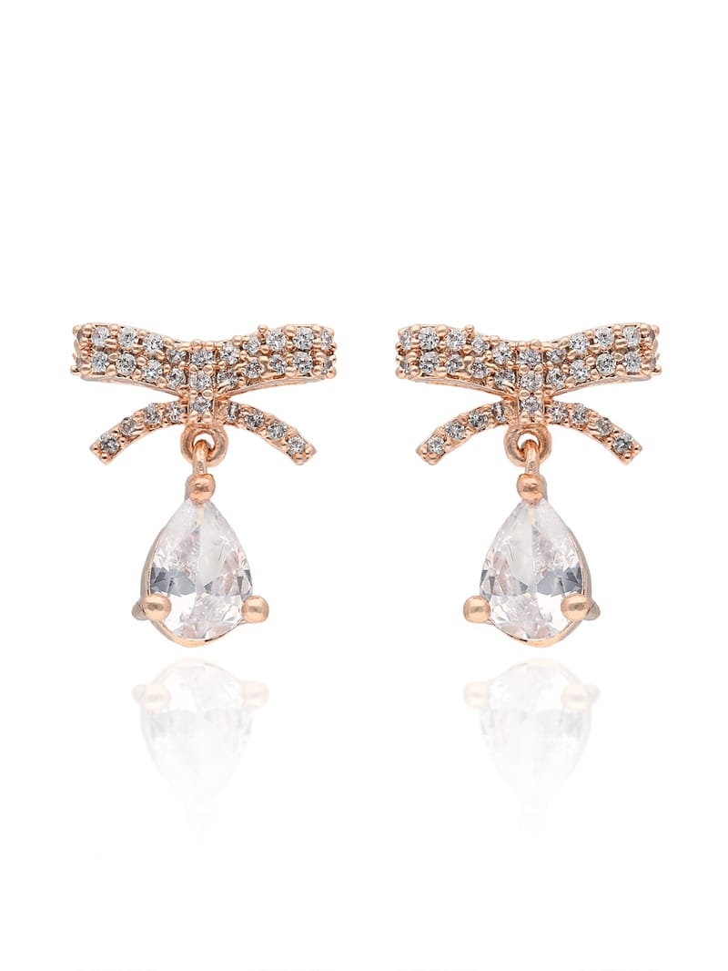 AD / CZ Earrings in Rose Gold finish - CNB8205
