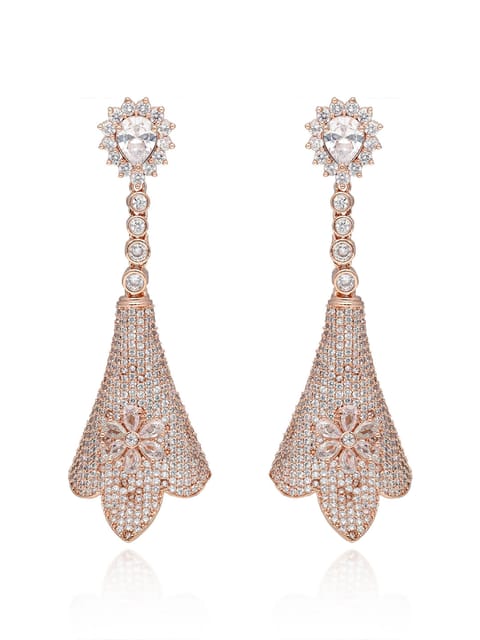 AD / CZ Jhumka Earrings in Rose Gold finish - CNB21879