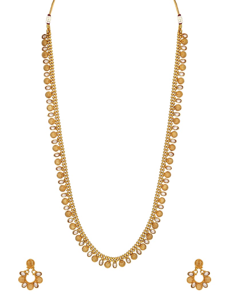 Traditional gold long necklace set - CNB880