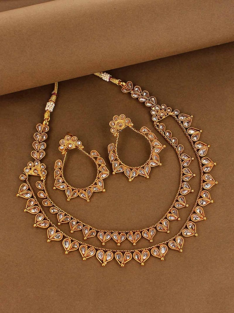 Antique Gold Necklace Set - CNB876