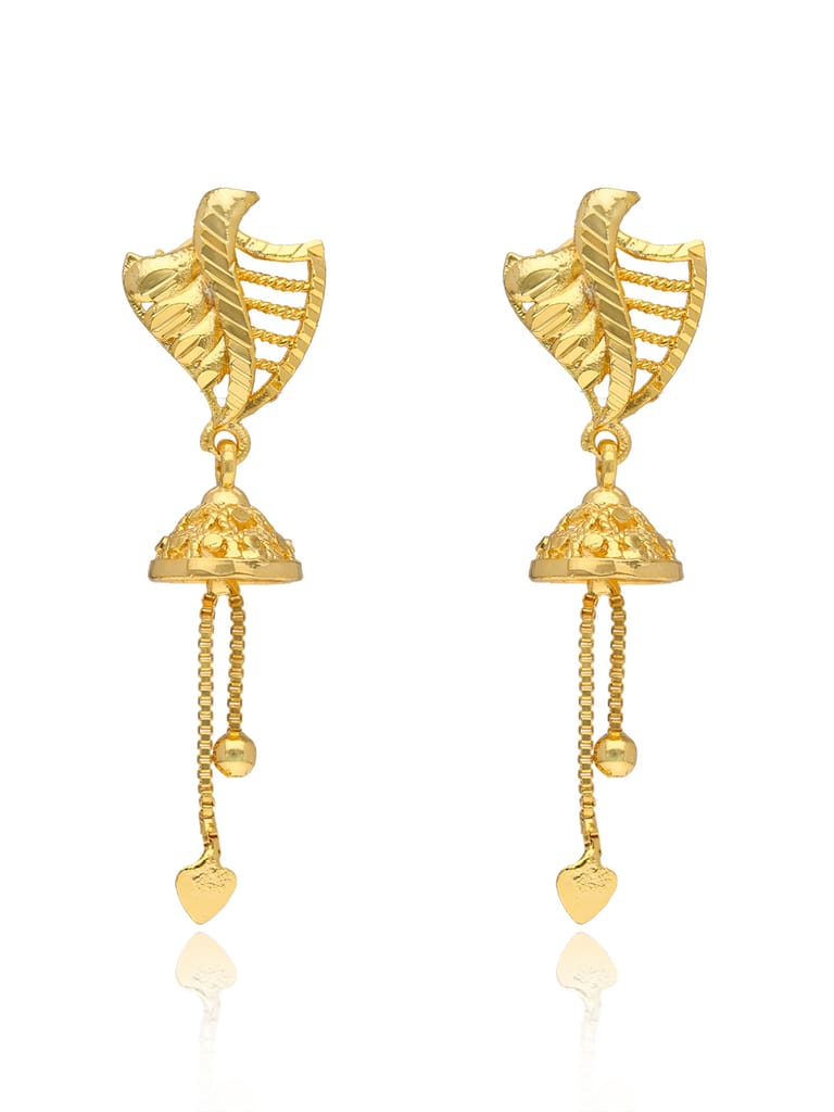 Traditional Forming Gold Jhumka Earrings - PSR610