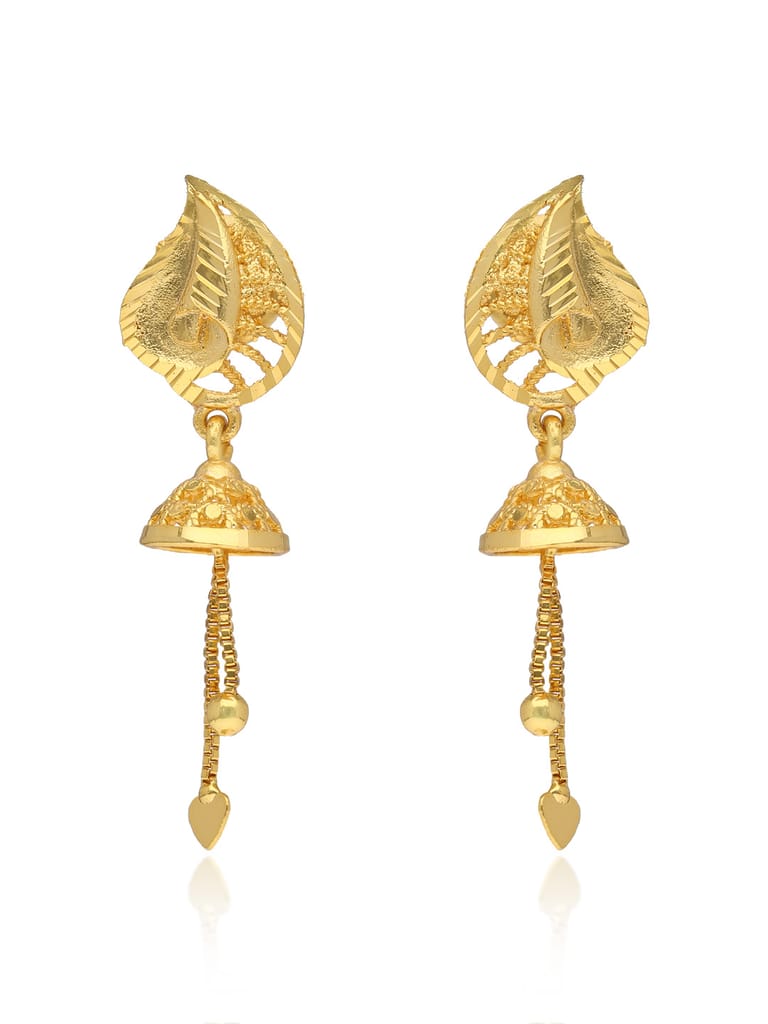 Traditional Forming Gold Jhumka Earrings - PSR609