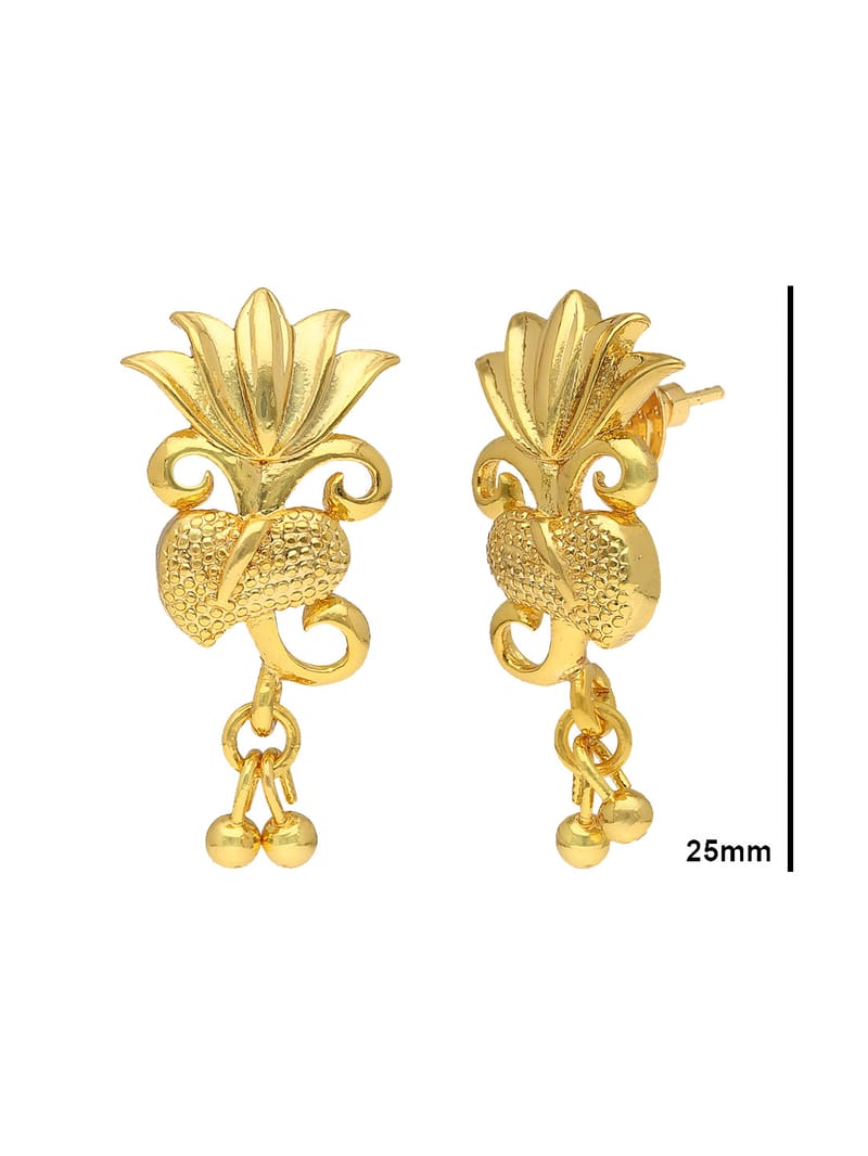 Traditional Forming Gold Dangler Earrings - PSR596