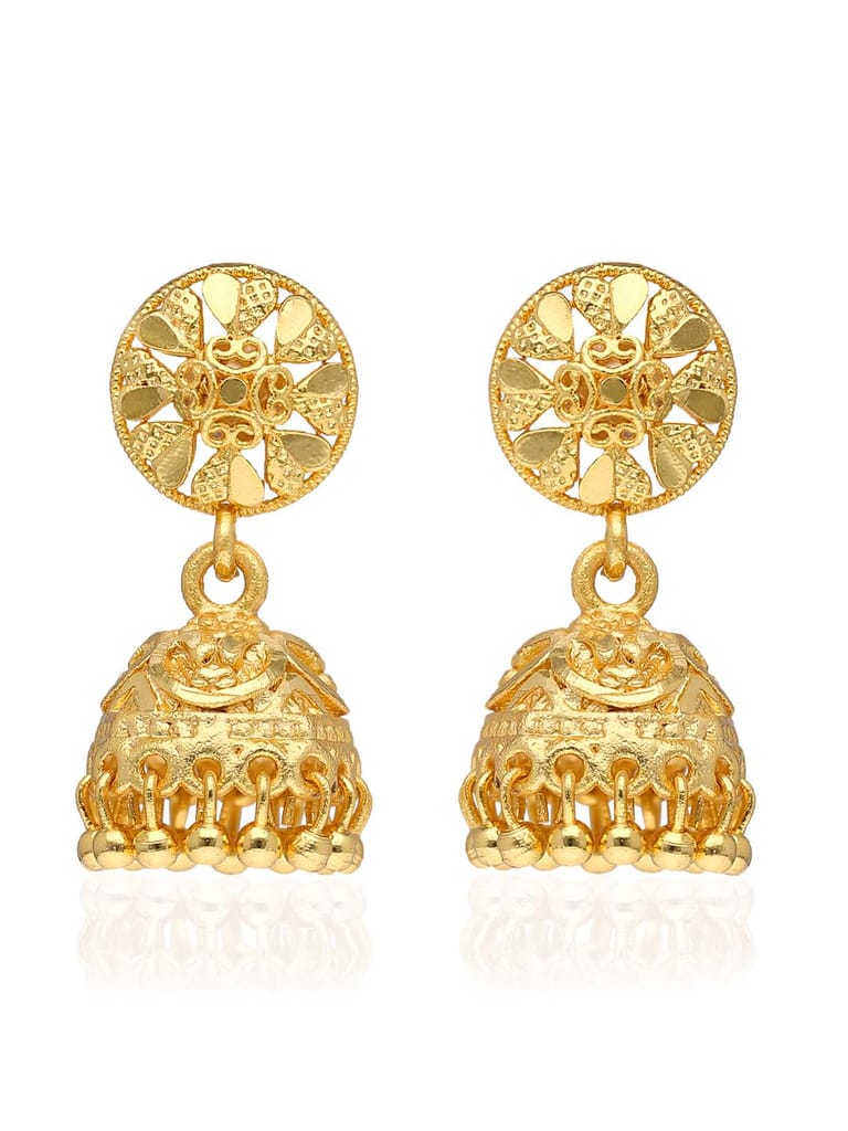 Traditional Forming Gold Jhumka Earrings - PSR630