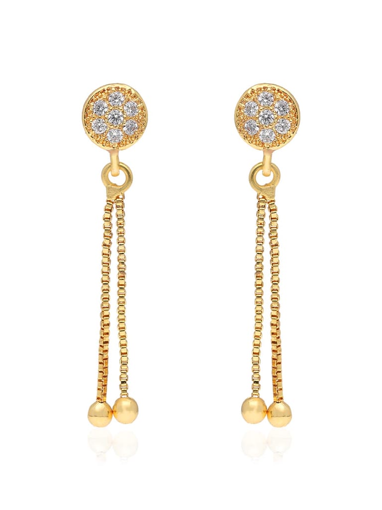 Traditional Forming Gold Dangler Earrings - PSR642