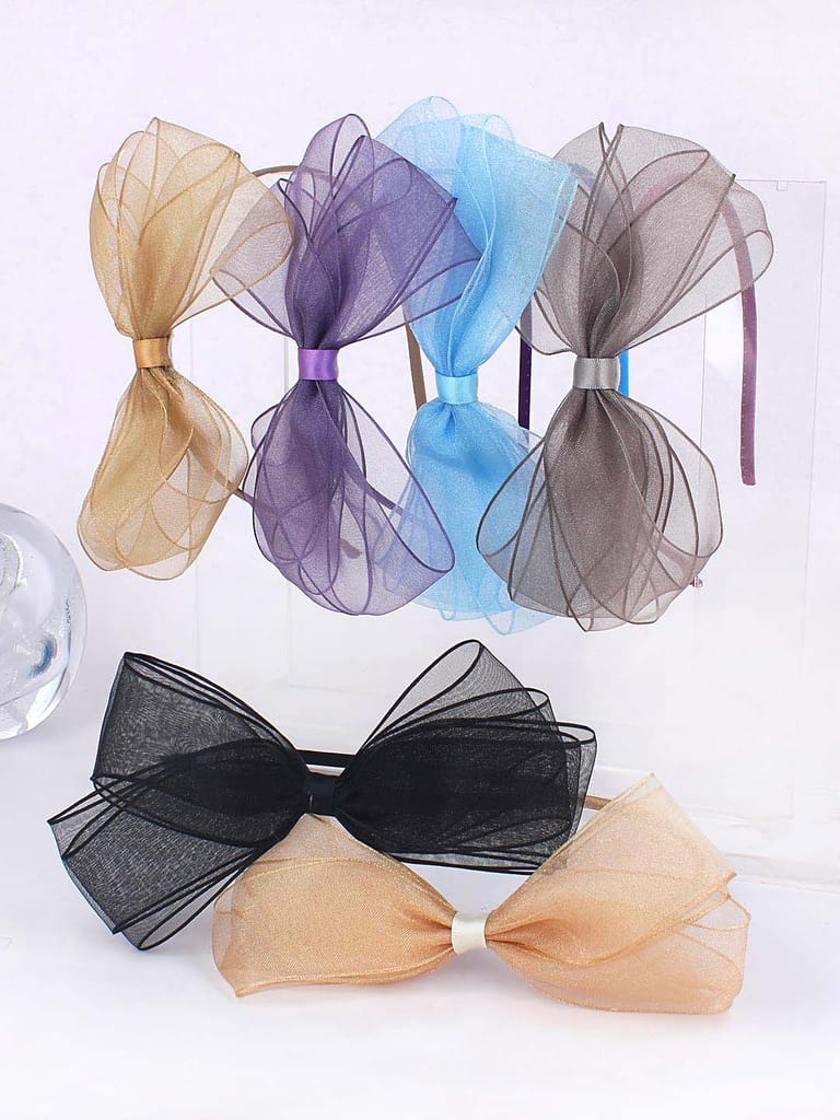 Hair Band with Fabric Bow in Assorted color - CNB42758