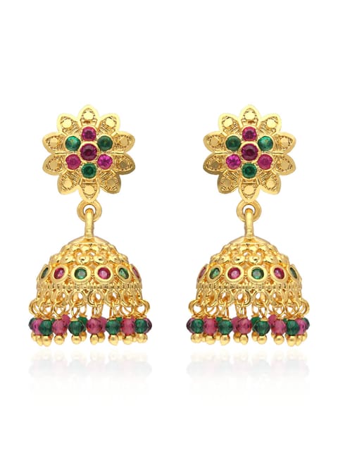 Forming Gold Jhumka Earrings in Micro Plating - PSR666