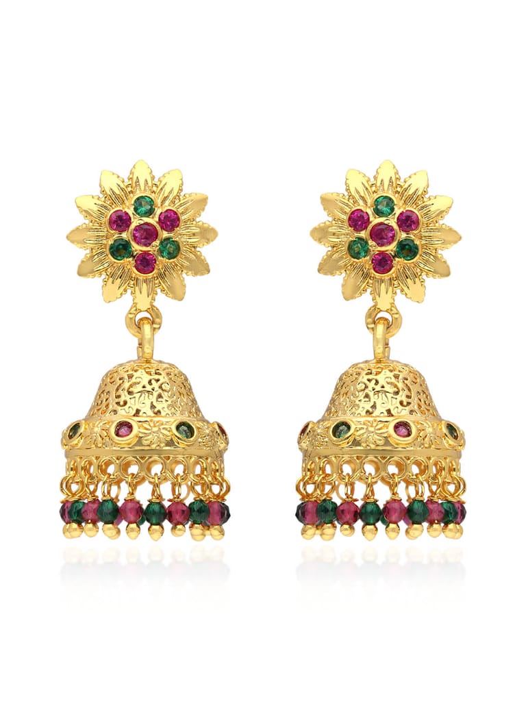 Forming Gold Jhumka Earrings in Micro Plating - PSR670