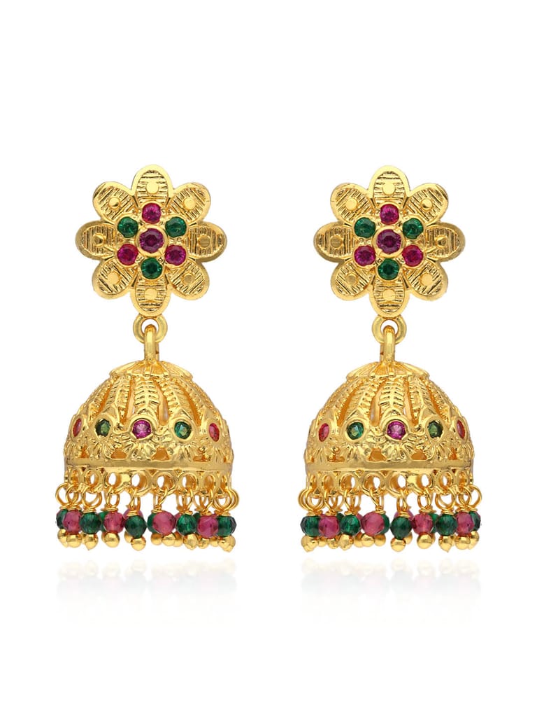 Forming Gold Jhumka Earrings in Micro Plating- PSR671