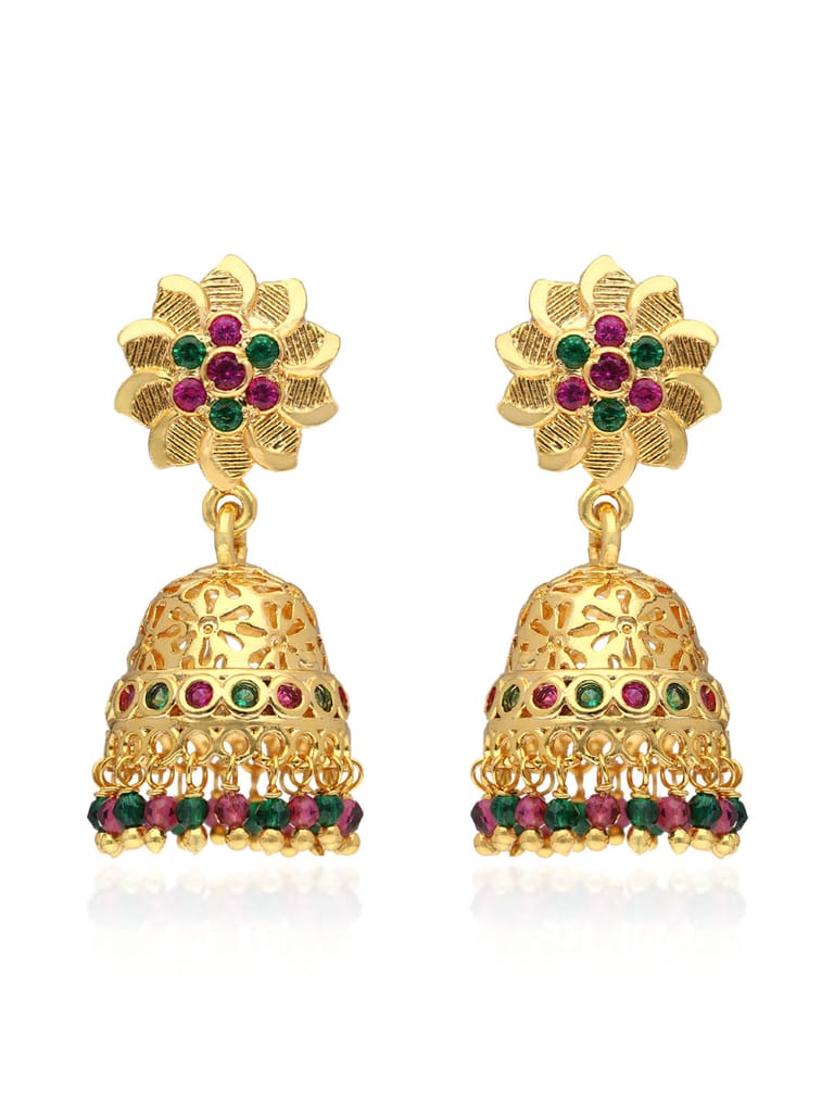 Forming Gold Jhumka Earrings in Micro Plating - PSR669